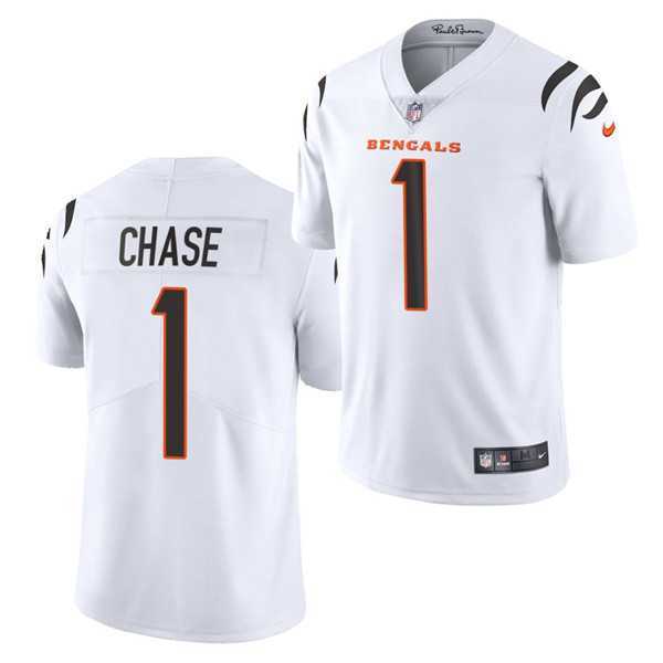 Men & Women & Youth Cincinnati Bengals #1 JaMarr Chase White Vapor Untouchable Limited Stitched Jersey->cincinnati bengals->NFL Jersey